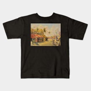 British Village Scene Jagannath India By Alexander Caddy Digitally Enhanced Kids T-Shirt